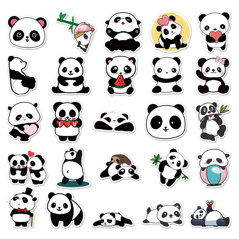 50 szt. Naklejki na butelkę z wodą dla dzieci dziewczęta Teens Vinyl vsco Waterproof Cute Esthetic Ticker TZ-XM-315 Panda