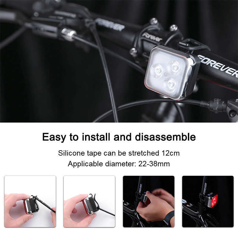 Lights Waterproof Bike Rear Light Red/White USB Charging Cycling Taillight 4 Lighting Modes Bicycle Back Lamp 0202