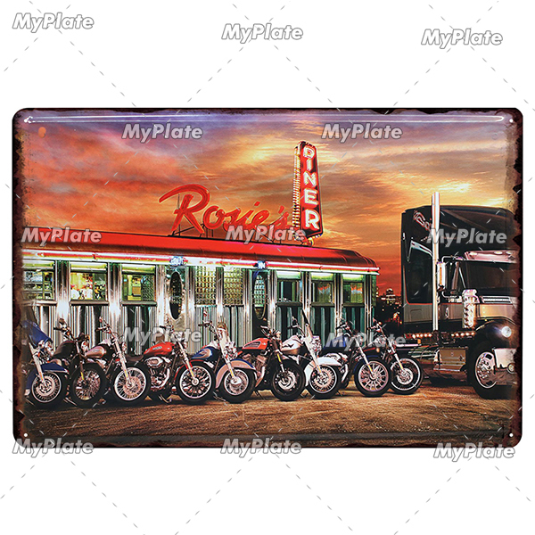 オートバイの金属缶サインヴィンテージプラーク缶ガレージクラブプレートクラフトの壁の装飾アートルート66ポスターギフトカスタム卸売30x20cm W01