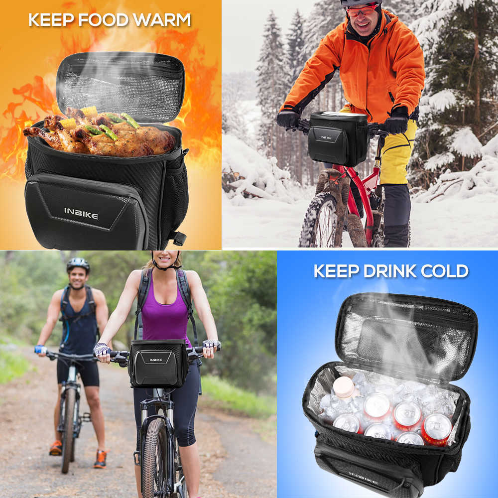 Panniers s Insulated Waterproof Touch Screen Front Bicycle Basket Reflective Cycling Handlebar Road Bike Cooler Bag 0201