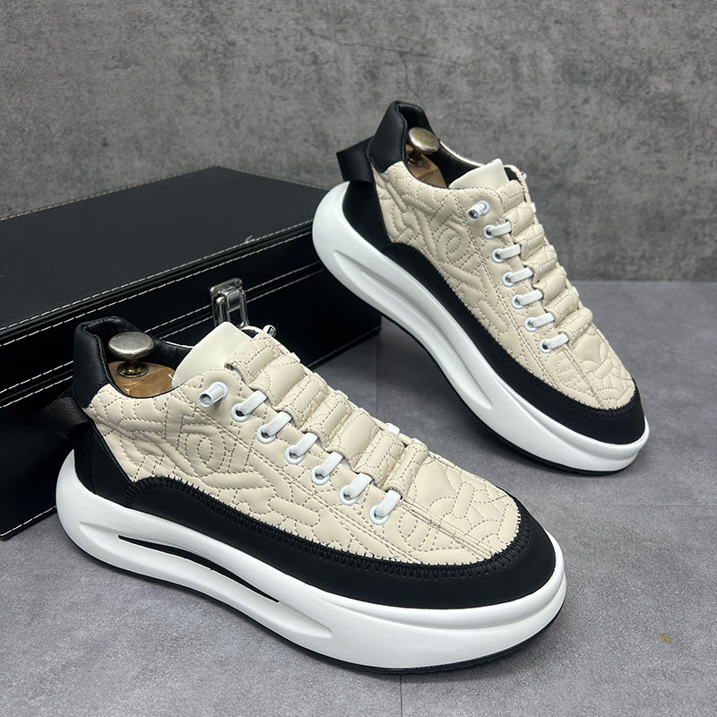 Luxury Royal Style Men Dress Sapatos de fundo grosso Spring Autumn Apuste panos de designer de designers t￪nis casuais casuais