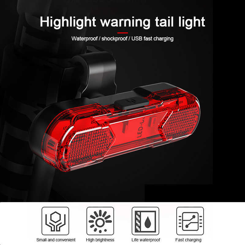 Lights USB Rechargable LED Bike Rear Lamp Safety Warning Saddle MTB Bicycle Taillight Night Riding Back Torch 0202