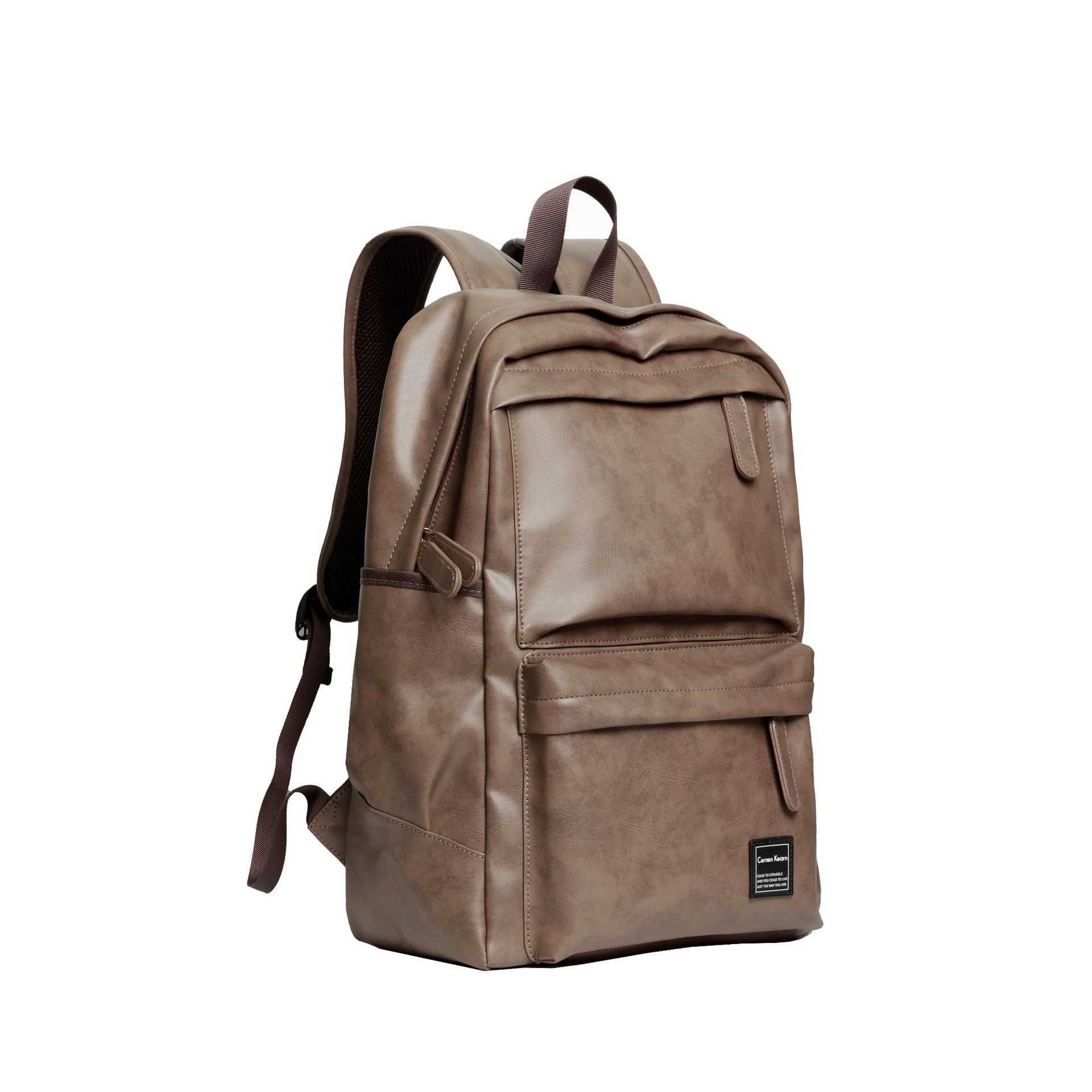 2022 New Corean Pu Leather Backpack Men Fashion Leisure Computer Bag Student Bag 230203