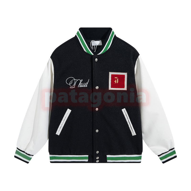 High Street Herren Beflockungsjacken Männer Frauen Lässige Woll-Baseballuniform Sportjacke Männlicher Pilot Baseballmann Lose gespleißter Mantel Asiatische Größe S-XL