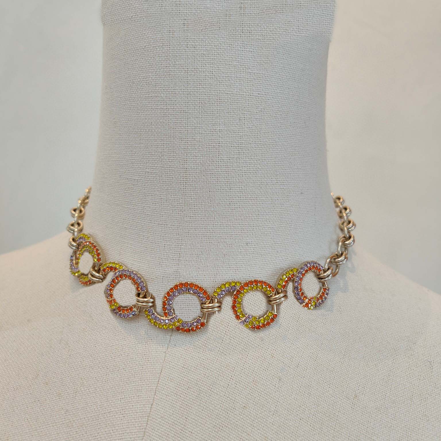 Luxuriöse Charm-Anhänger-Halskette mit buntem Diamant in 18 Karat vergoldet, mit Stempel und Box PS7519A298D