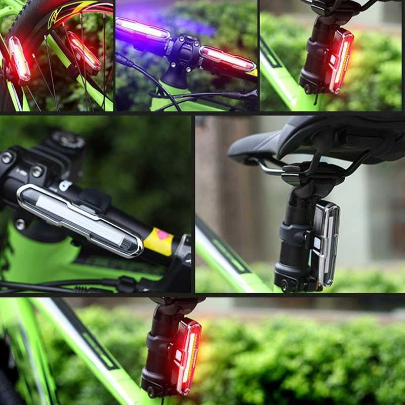 S Achter oplaadbare LED-LED-Licht Licht kleurveranderende MTB MTB TAULLight Mountain Bike Cycling Lamp Bicycle Accessoires 0202