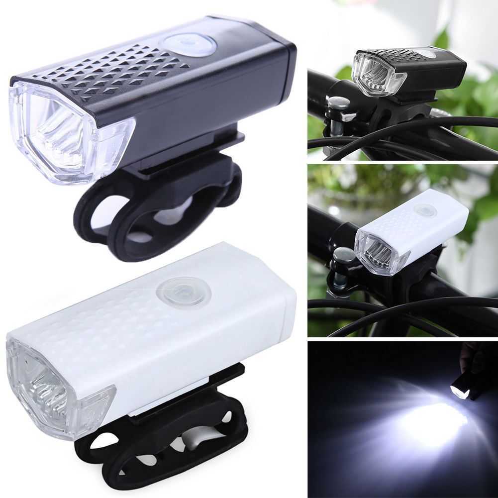 Lumières de vélo, ensemble de lampes LED rechargeables par USB, phare avant et arrière, lampe de poche, accessoires de vélo, 0202