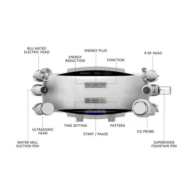 6 I 1 ansiktsmaskin Syre Jet Microdermabrasion Ansiktsdjup Reng￶ring Aqua Peel Machine Blackhead Borttagningsutrustning