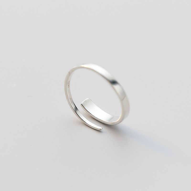 Solitärring WANTME 925 Sterling Silber minimalistisch glänzend 18 Karat vergoldet Öffnung verstellbar für Damen Mode Alltag Partyschmuck Y2302