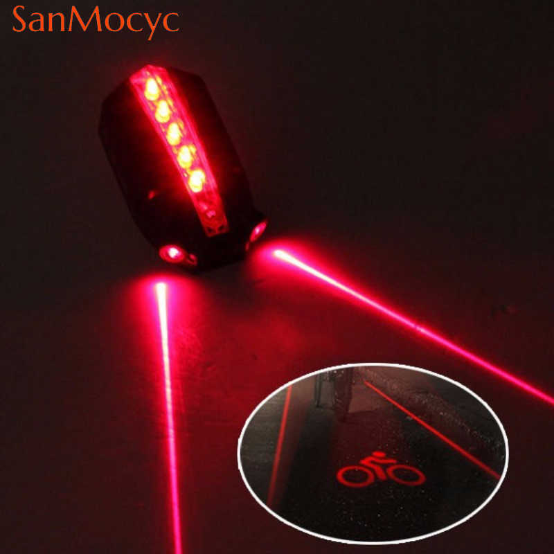 S nouveau feu arrière Laser LED faisceau arrière vélo avertissement de sécurité lampe rouge lumière de cyclisme accessoires de vélo 0202