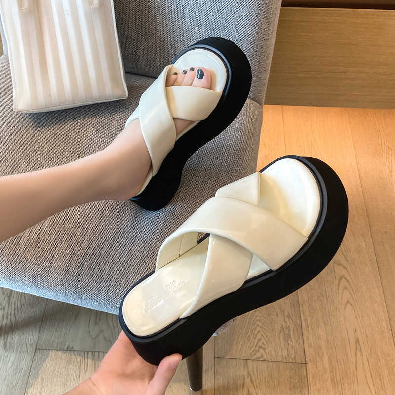 Slipper Women Slipers Summer 2022 Tie Peep Toe Fashion Slides Beach Outdoor Ladies Shoes Zapatos de Mujer 0203