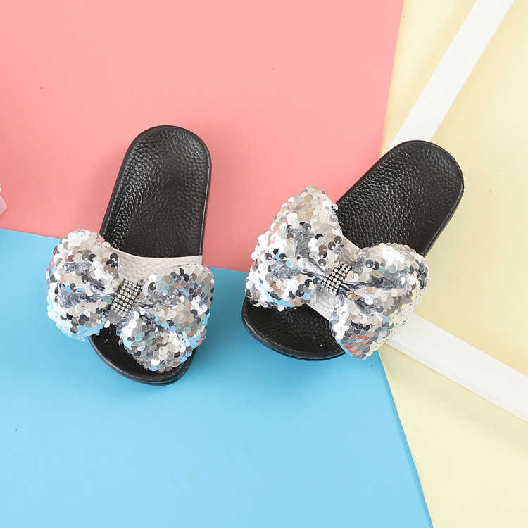 Slipper Summer bow sandals and children's soft bottom non-slip slippers wear
