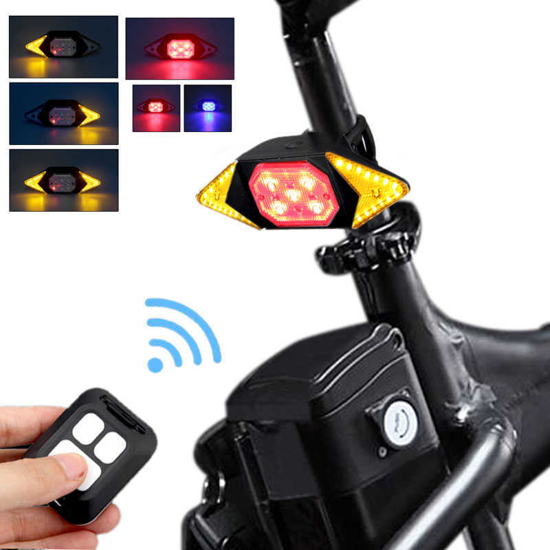 조명 방수 USB 자전거 후면 조명 무선 원격 제어 자전거 회전 신호도 LED 경고 램프 야간 안전 사이클링 0202