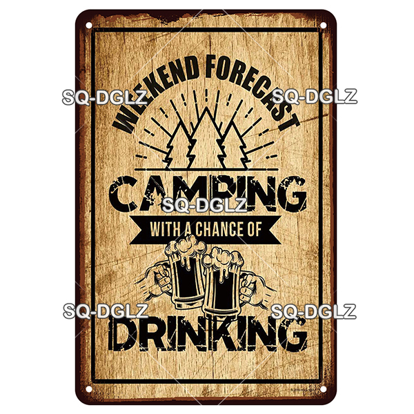 Vintage Welcome To Camping Métal Tin Sign Plaque Tin Sign Home Bar Porte Décoration Murale Autocollant Décoration Plaque Affiche Feu De Camp Affiche Camping Décor taille 30X20CM w01