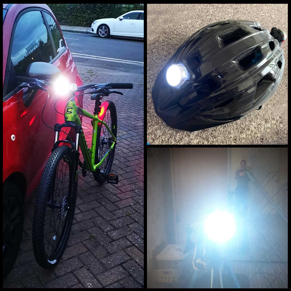 S Мини -велосипедный велосипедный водонепроницаемый MTB Лампа верховой езды белый свет передний велосипедный фары с красным предупреждением.