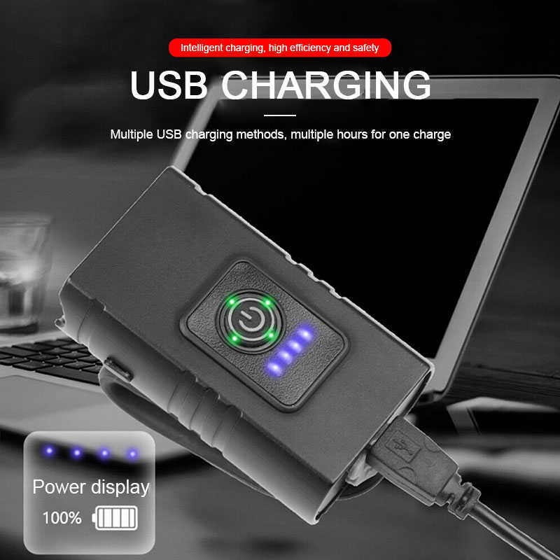 S USB دراجة أمامية قابلة لإعادة الشحن مع عرض طاقة 6 أوضاع مُنسيرة سلامة LIGHT Night MTB MTB LIGHT 0202