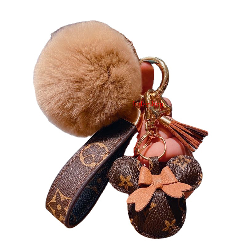 Fashion Mouse Diamond Design Car Keychain Favor Flower Bag Pendant Charm Jewelry Keyring Holder for Men Gift PU Leather Keychains187m
