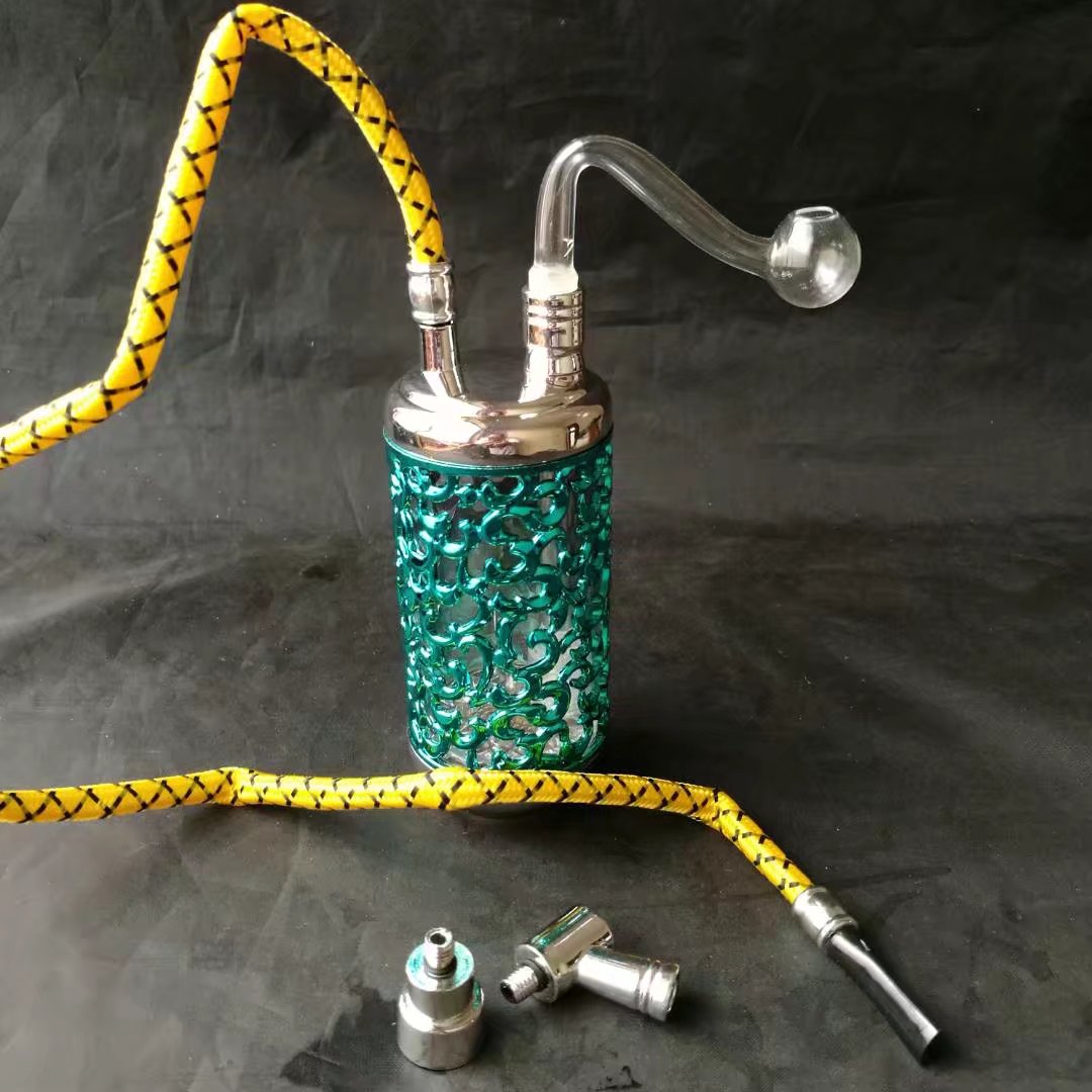 Glass Smoking Pipes Manufacture Hand-blown hookah Bongs Colored steel smoking pot has good filtration performance