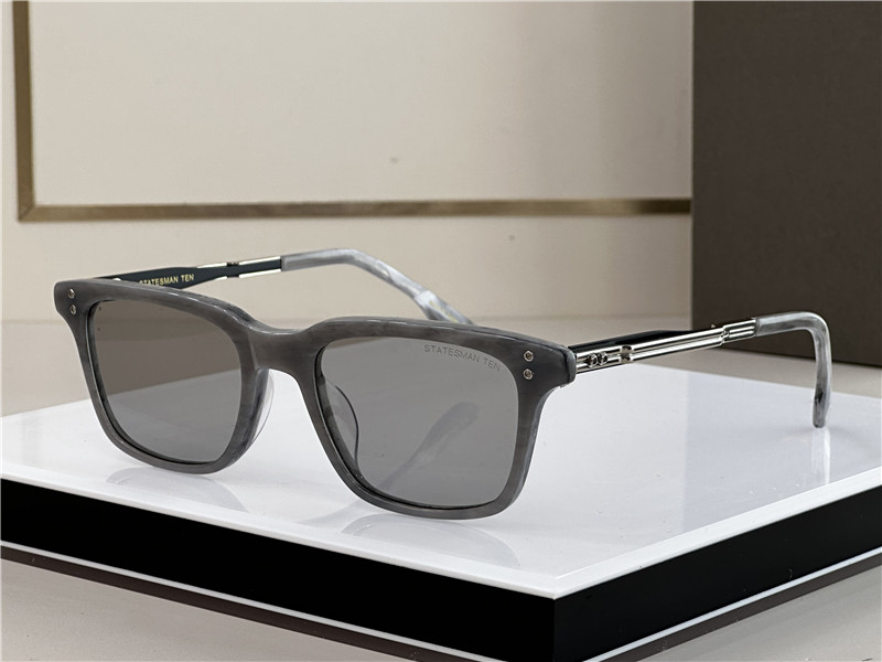 Novos óculos de sol quadrados de design de moda estadista Ten Acetato Frame Versátil Forma de estilo simples e popular Protection UV400 ao ar livre4929538