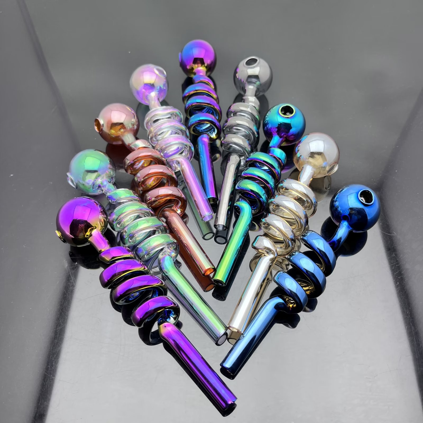 Cachimbo de cachimbo de cachimbo de cachimbo colorido bong cl￡ssico m￺ltiplo de vidro em espiral de vidro cor de vidro reto