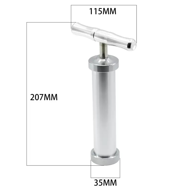 꽃가루 프레스 T 핸드 탭 탭 스테인리스 스틸 높이 207 mm Bong Shisha를위한 대형 담배 압축기 압축기 아연 합금 크러셔 그라인더