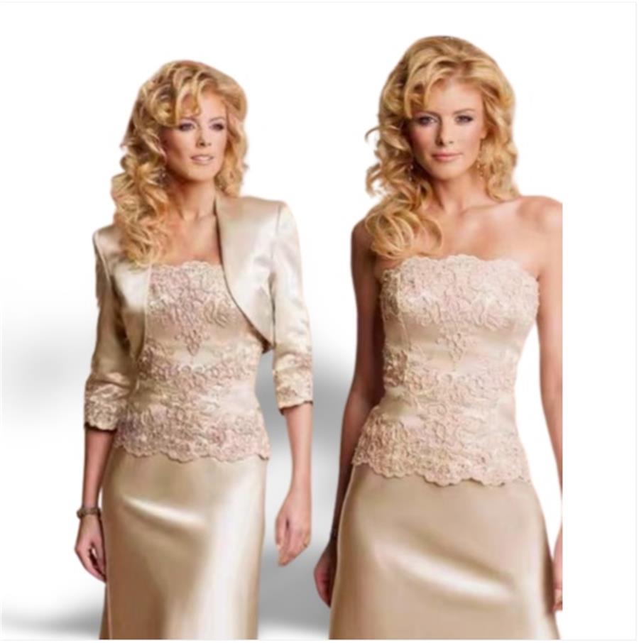 Bridal Mother Wedding Suknia z kurtką dwa style koronkowej sukienki xfy78692