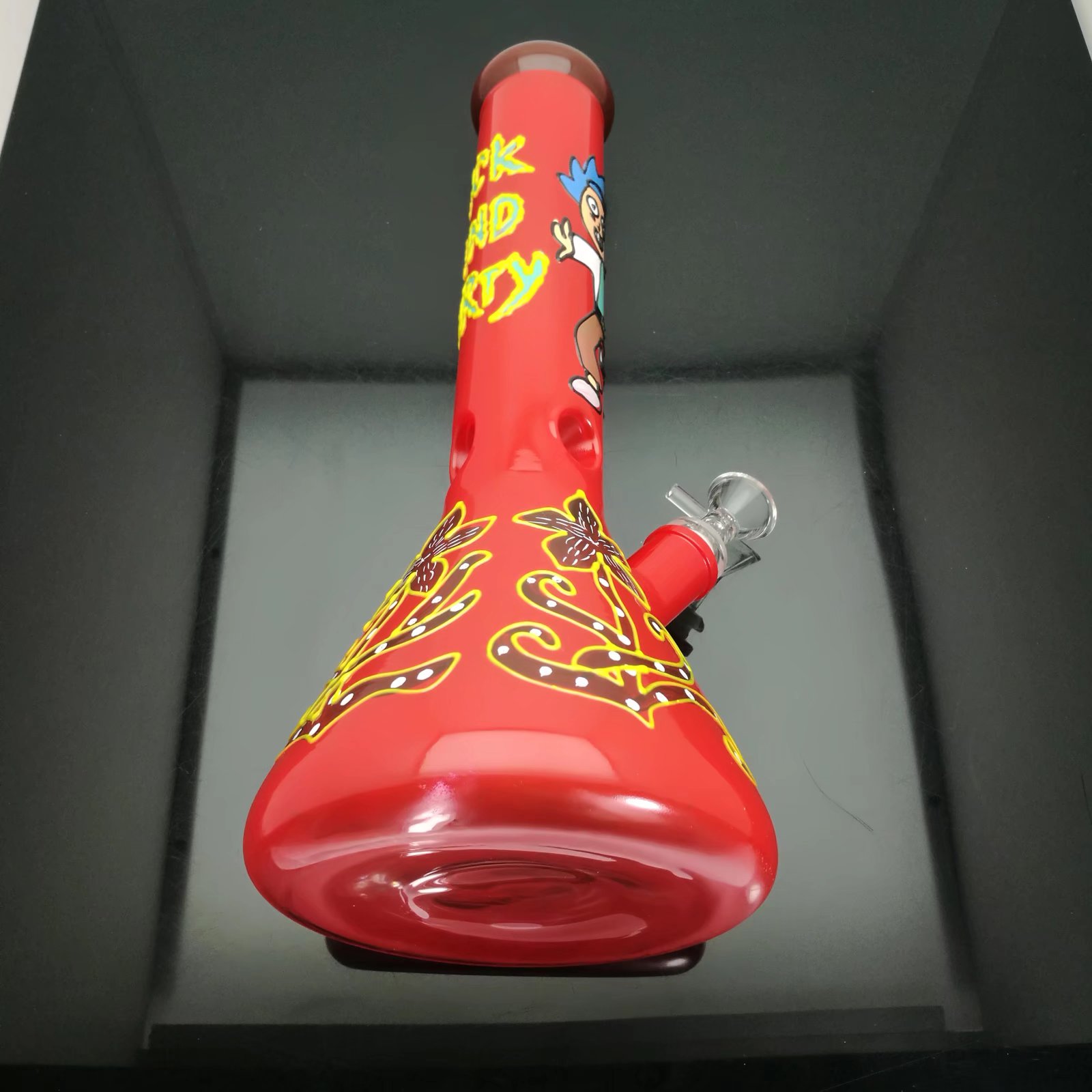 Cachimbos de vidro Cachimbo de água Bongos soprados à mão Bongos de vidro grandes clássicos com brilho noturno pintado conjunto de cigarros