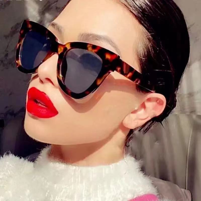 Симпатичные сексуальные дамы кошачьи глаза солнцезащитные очки женщины винтажные бренды черные солнцезащитные очки для женских леопардовых очков