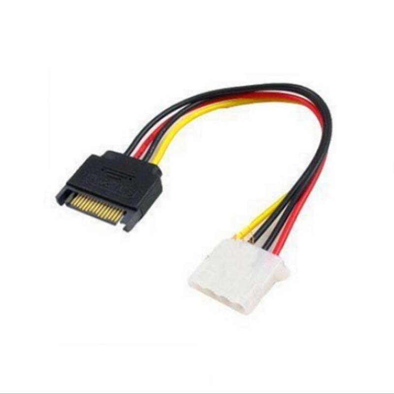 Connecteur de cordon d'alimentation SATA Câble d'alimentation SATA vers IDE Cordon d'alimentation série Ligne Sata Ligne inversée 15 broches mâle à gros 4 broches