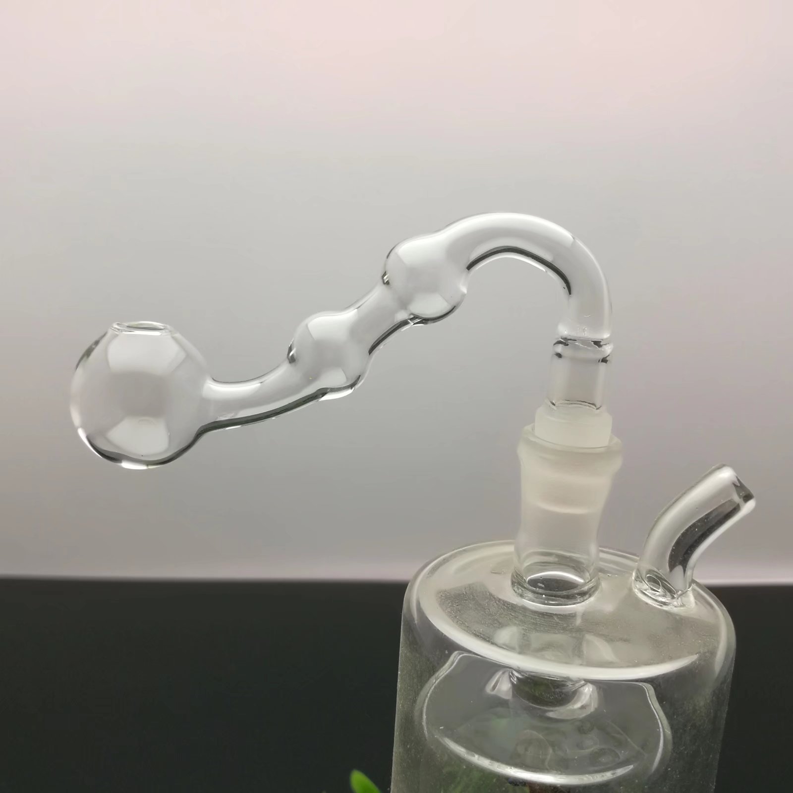 Glass Pipes Smoking Manufacture Hand-blown hookah Classic transparent double-bubble S glass boiler