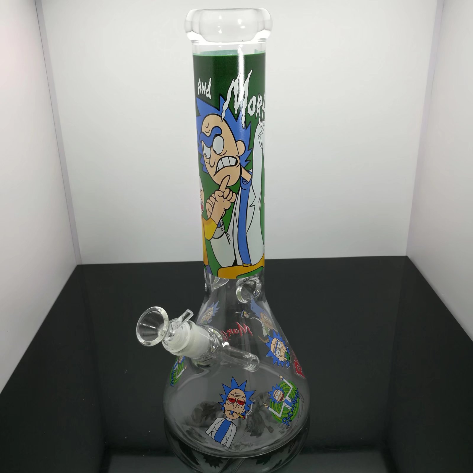 Glass Pipes Smoking Manufacture Hand-blown hookah Thickened printing sticker glass cigarette set 35cm high