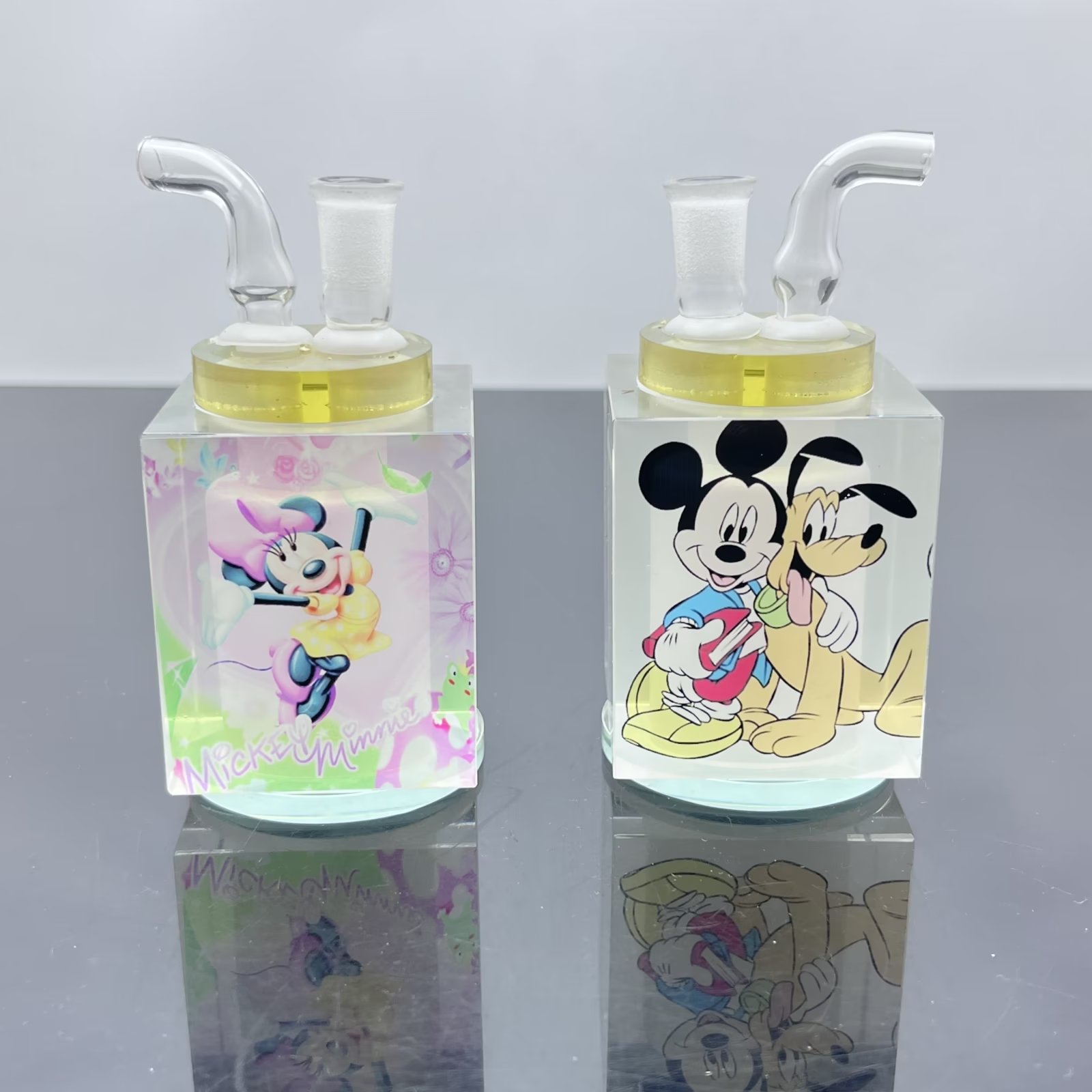 Hookah Smoking Pipe Colorful Metal Classic square cartoon printed glass water bottle