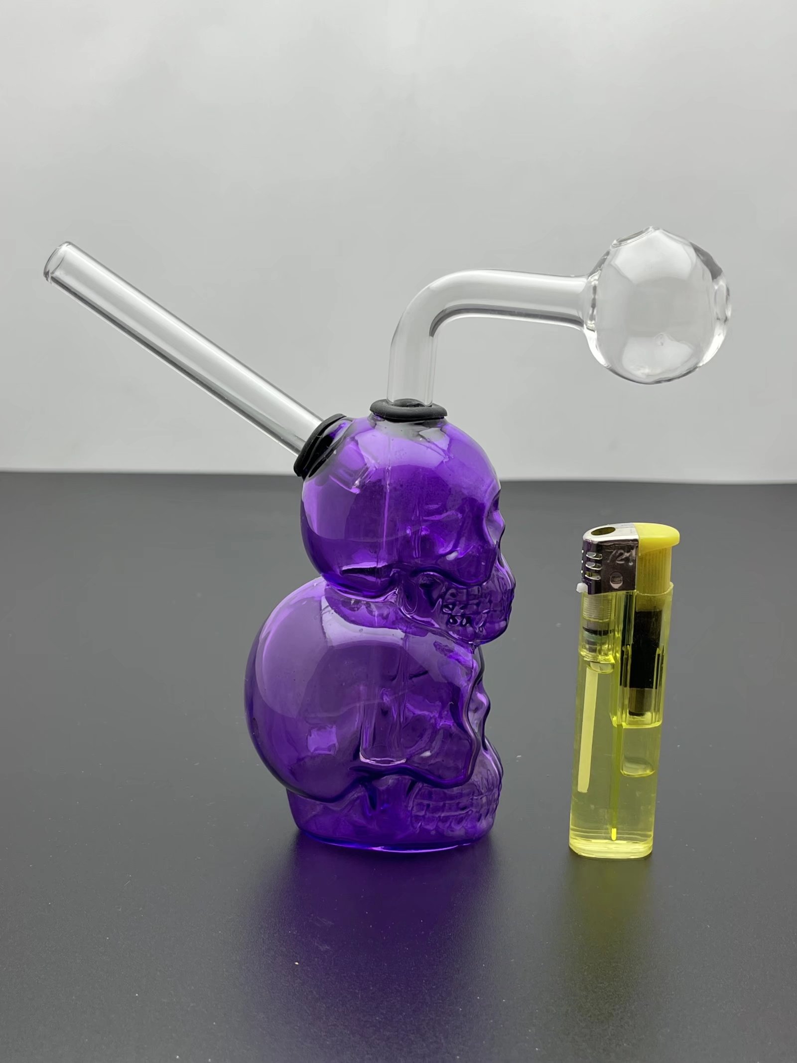 Glass Smoking Pipe Water Hookah Purple skeleton bone glass water bottle accessories