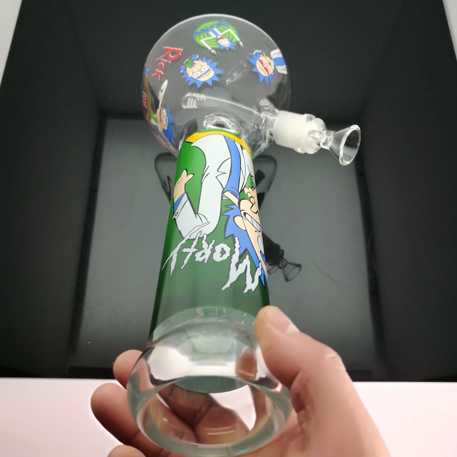 Glass Pipes Smoking blown hookah Manufacture Hand-blown bongs Thickened printed sticker glass cigarette set with a height of 35cm