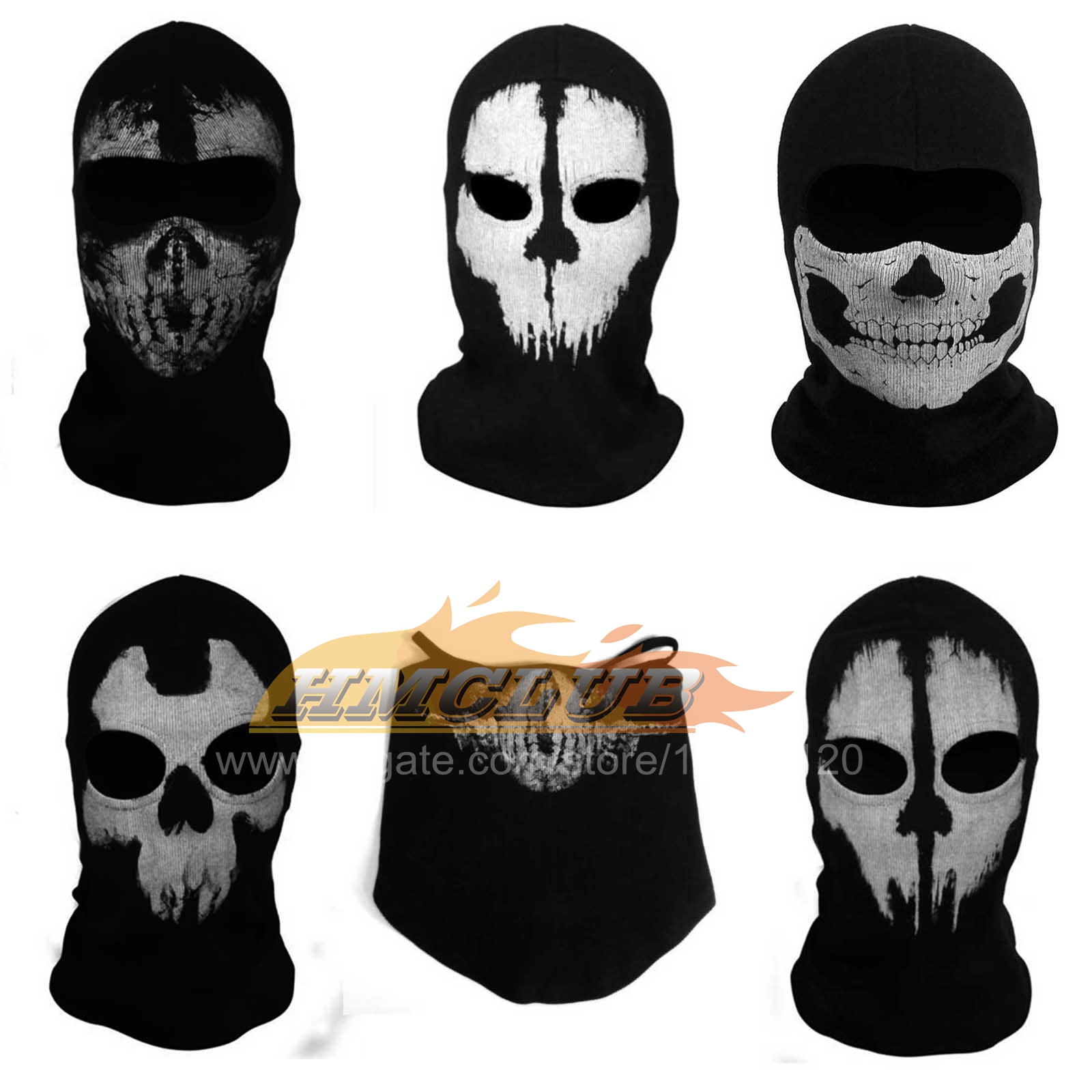 Mzz158 Ghost Balaclava Skull Mask de alta qualidade Ciclismo Face Face Airsoft Cosplay Mask 4 Styles for Motorcycle Outdoor Sports