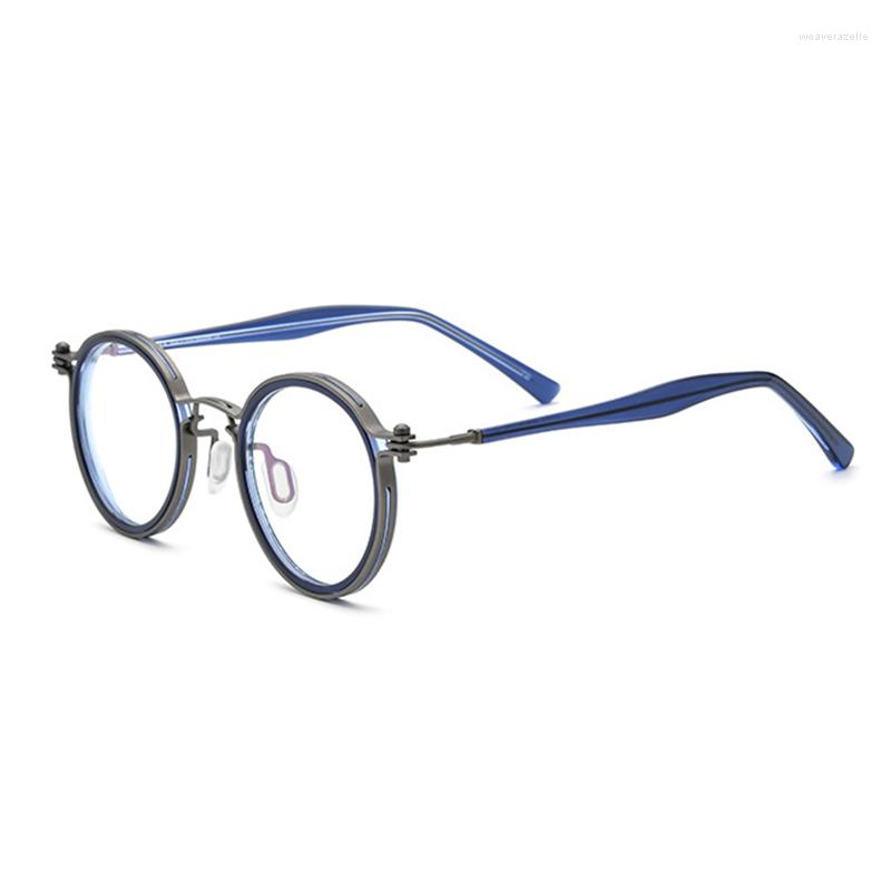 Solglasögon ramar titanacetat Optiska glasögon ram man varumärke retro vintage runda glasögon kvinnor recept glasögon my339f