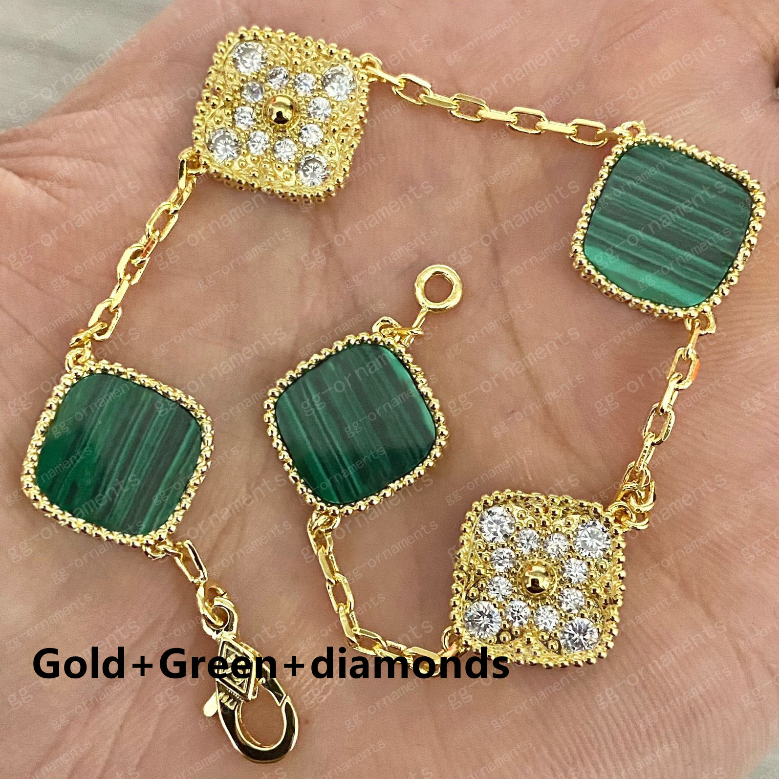 avec un bracelet de créateur de diamants 20 couleurs Classic Classic 4 / quatre feuilles Clover Charm bracelets Bangle Challe Agate Shell Wedding Cjeweler For Mens Womens Gifts 21cm