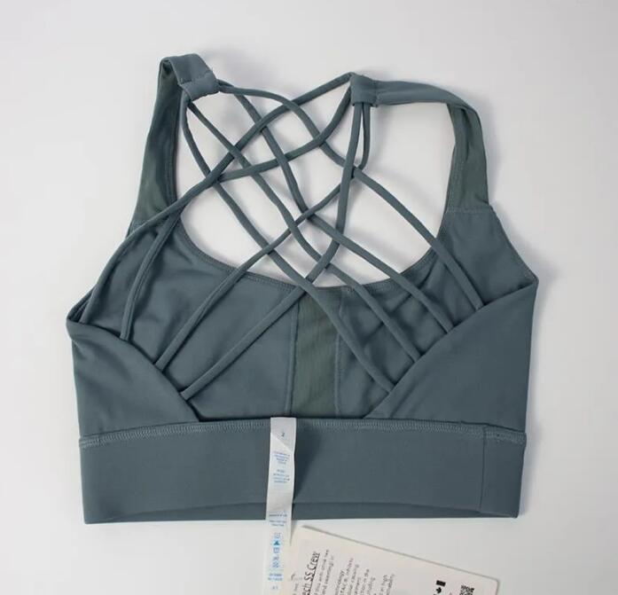 Soutien-gorge de Sport de Yoga, gilet de gymnastique, vêtements résistant aux secousses, sangle réglable, débardeur de Sport, lululemens, soutien-gorge Sexy à dos croisé pour femmes