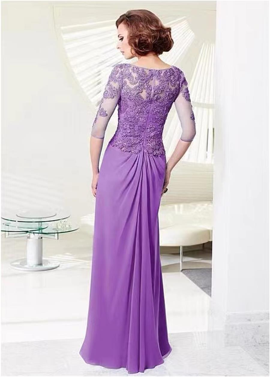 Brudklänningar för bröllop Purple Lace Wedding Evening Dress XFY78696