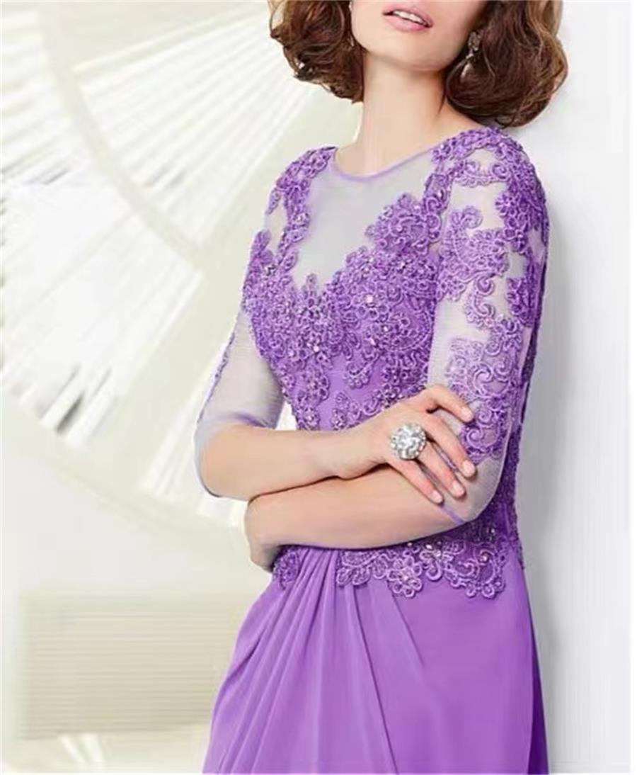 Brudklänningar för bröllop Purple Lace Wedding Evening Dress XFY78696