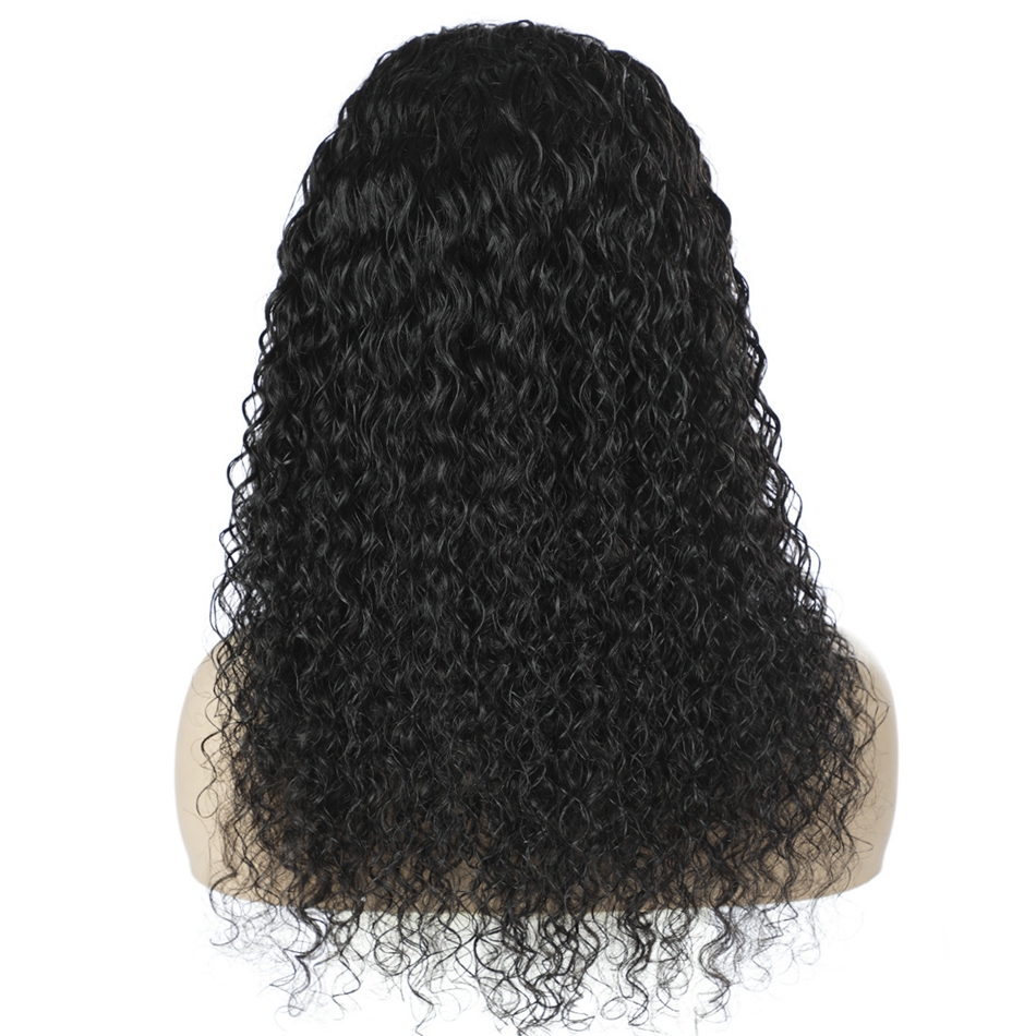 Indiskt människolösning av pannband med svarta kvinnor för svarta kvinnor Glueless Remy Curly peruker 10-24 tum