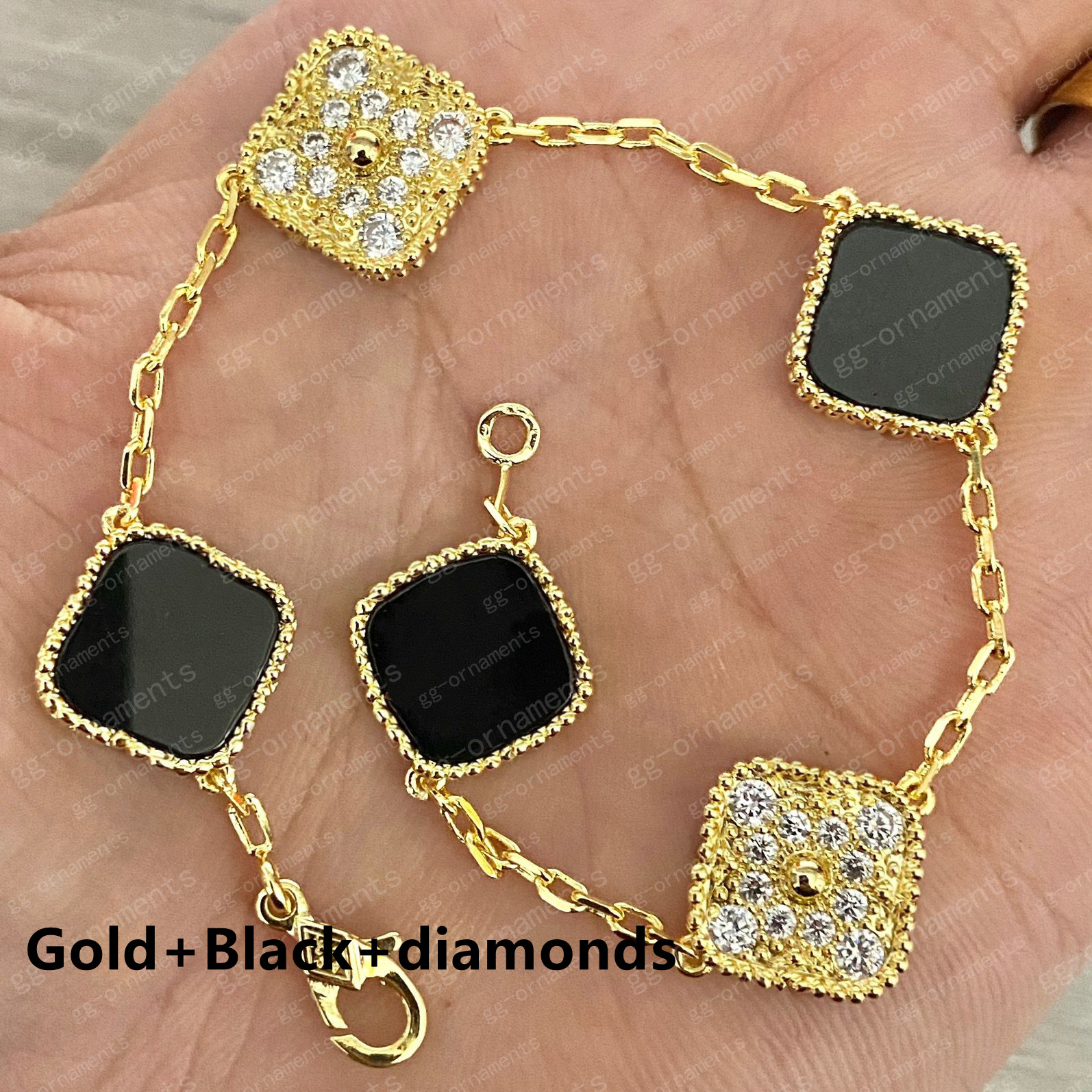 Elegant designer Bracelet Necklace Fashion Man Woman Chain Wedding Necklaces Special Design Jewelry with Diamond Classic 4/Four Leaf Clover Charm Bracelets 21cm