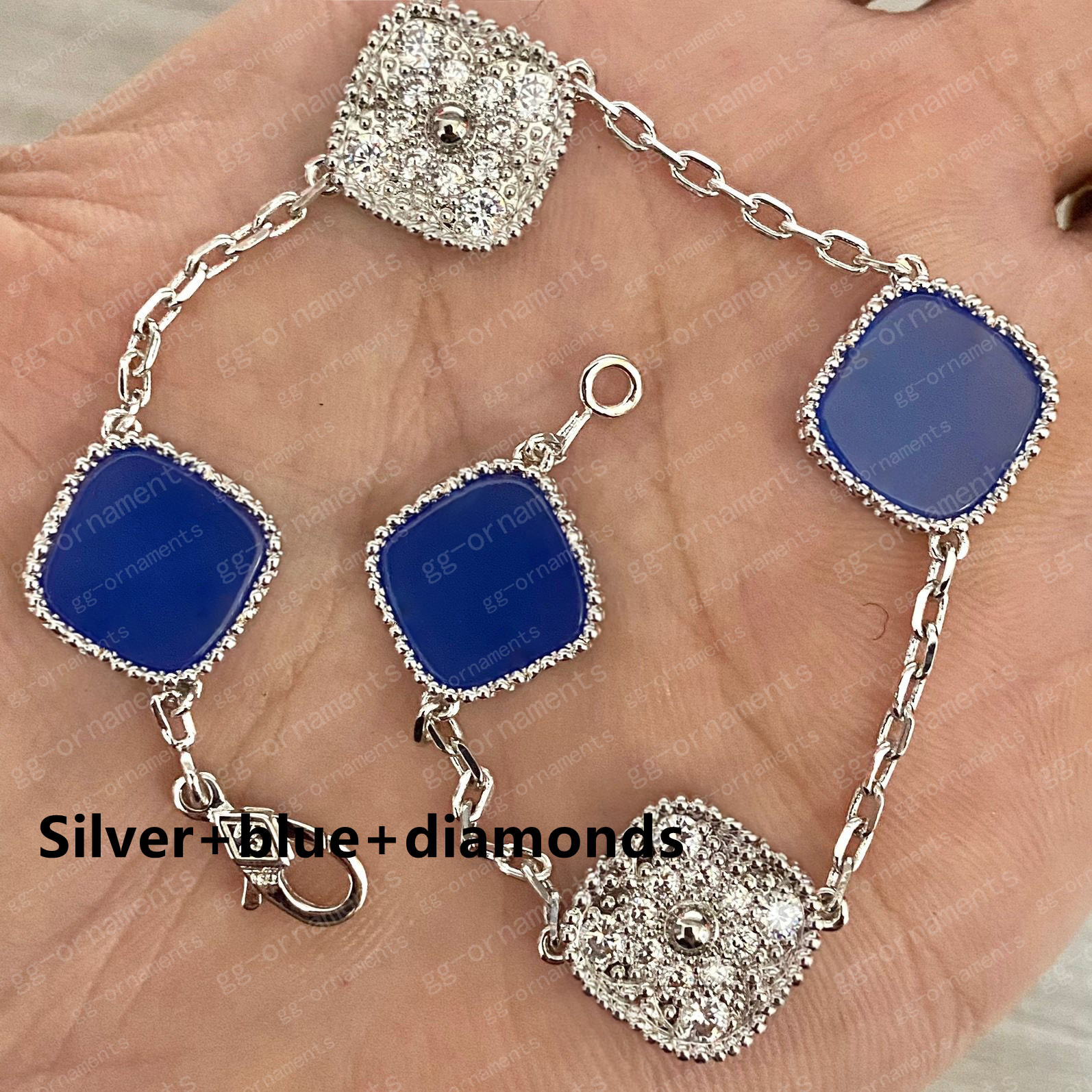 met diamanten designer armband 20 kleuren mode klassiek 4 klavertje vier bedelarmbanden armband ketting agaat schelp bruiloft cjewe229q