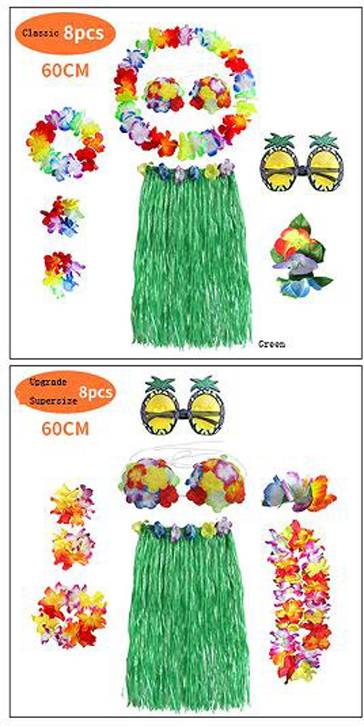 Impreza imprezowa dostarcza 8 sztuk 24 cali Zestaw akcesoriów kostiumowych o spódnicy Hula na Hawajs Luau Party - Taniec
