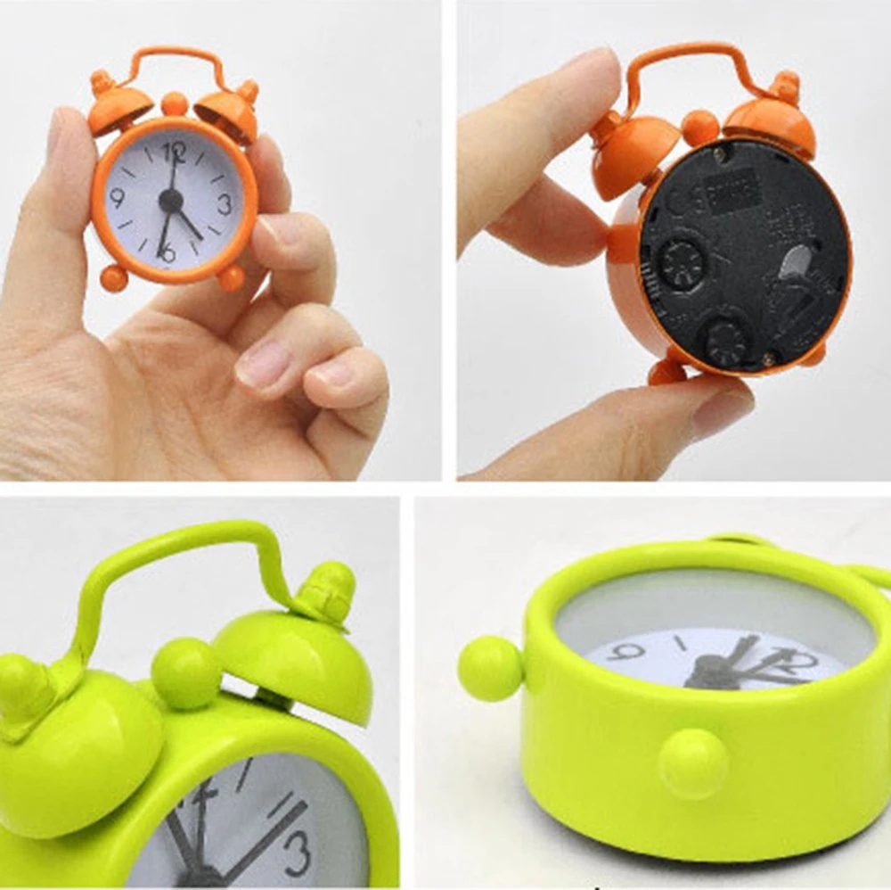Mini Solid Color Alarm Clock Metal Students Small Portable Pocket Clocks Household Decoration Adjustable Electronic Timer