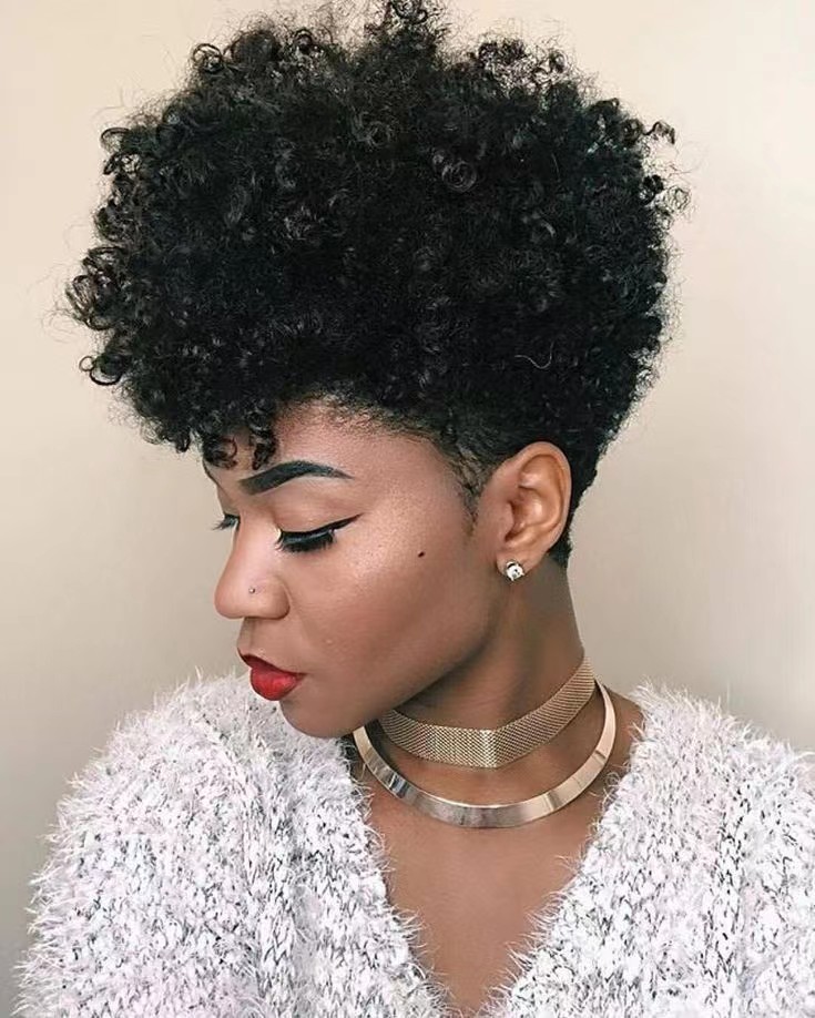 Pixie Curls brasilianische Echthaar-Perücken für schwarze Frauen, kurze Afro-Kinky-Curly-Bob-Perücken ohne Spitzenfront, maschinell hergestellte Bob-Perücken