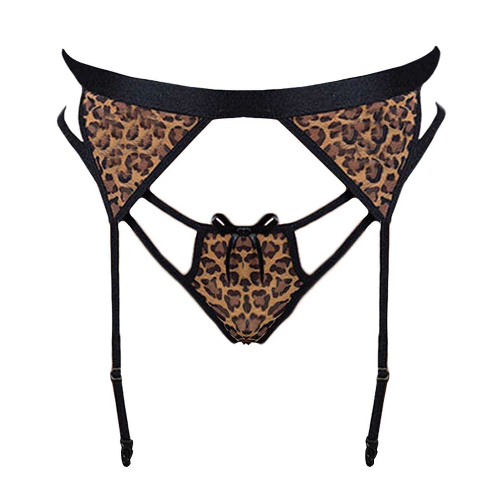 Sexy Set Babydoll Plus Größe 3XL Verband frauen Dessous Unterwäsche Bh Höschen G-string Strumpfband Leopard Gürtel Dessous mujer Y2302