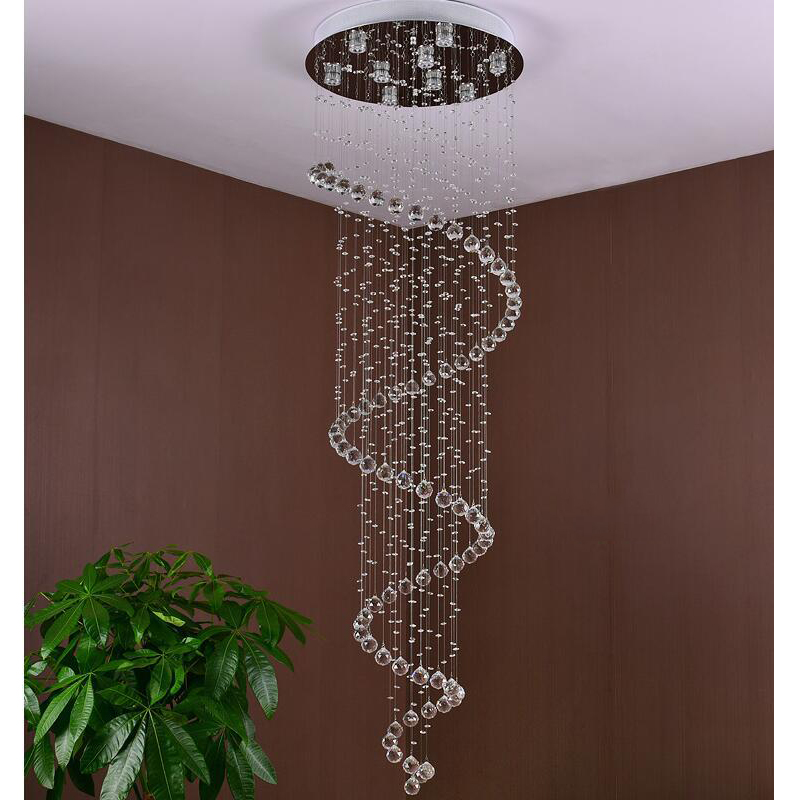 Candelabros de cristal, lámparas colgantes, accesorios para interiores, lámpara colgante en espiral, decoración, luz de techo para el Hall Stairs293O