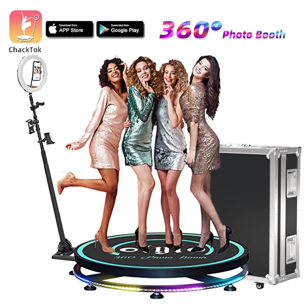 360 kamerabås automatisk långsam rörelse 360 ​​fotobooth bröllopsmaskin för fester snurra foto monter 360 auto rotera