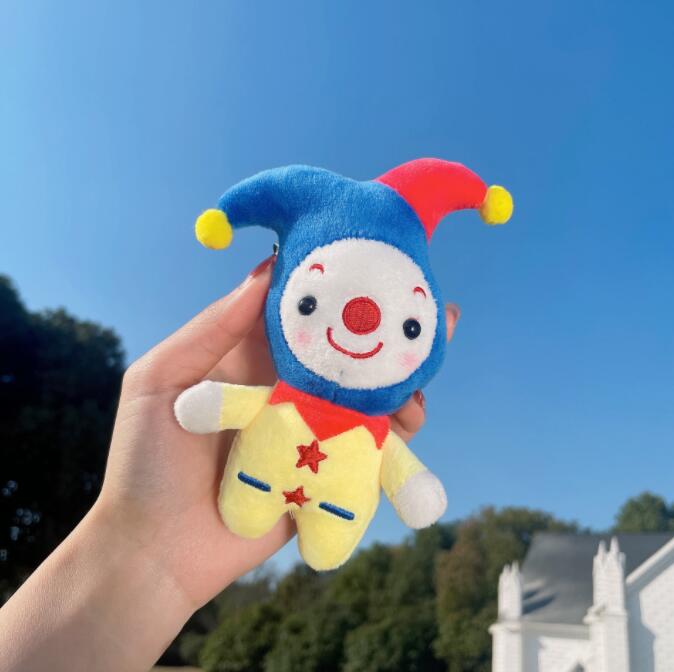 Plush Doll Pendant لطيف سلسلة مفاتيح شخصية المهرج Cartoon Circus Plush Pendant Schoolbag Grab Doll Doll